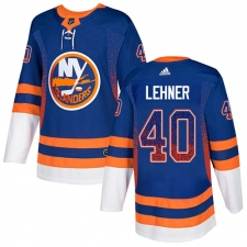 Men's Adidas New York Islanders #40 Robin Lehner Authentic Royal Blue Drift Fashion NHL Jersey