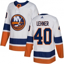 Men's Adidas New York Islanders #40 Robin Lehner Authentic White Away NHL Jersey