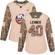 Women's Adidas New York Islanders #40 Robin Lehner Authentic Camo Veterans Day Practice NHL Jersey