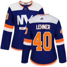 Women's Adidas New York Islanders #40 Robin Lehner Premier Blue Alternate NHL Jersey