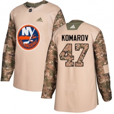 Youth Adidas New York Islanders #47 Leo Komarov Authentic Camo Veterans Day Practice NHL Jersey