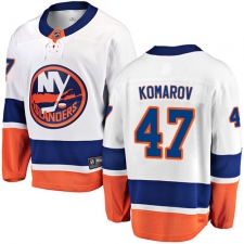 Youth New York Islanders #47 Leo Komarov Fanatics Branded White Away Breakaway NHL Jersey