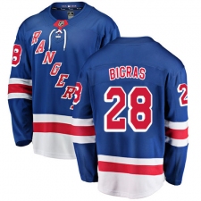 Men's New York Rangers #28 Chris Bigras Fanatics Branded Royal Blue Home Breakaway NHL Jersey