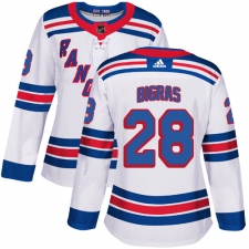 Women's Adidas New York Rangers #28 Chris Bigras Authentic White Away NHL Jersey