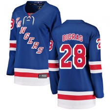 Women's New York Rangers #28 Chris Bigras Fanatics Branded Royal Blue Home Breakaway NHL Jersey