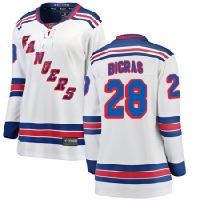 Women's New York Rangers #28 Chris Bigras Fanatics Branded White Away Breakaway NHL Jersey