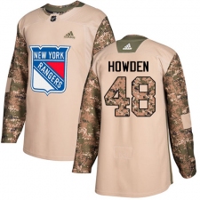 Men's Adidas New York Rangers #48 Brett Howden Authentic Camo Veterans Day Practice NHL Jersey