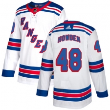 Men's Adidas New York Rangers #48 Brett Howden Authentic White Away NHL Jersey
