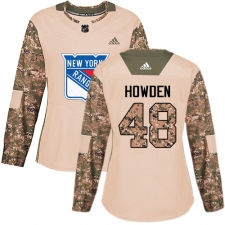 Women's Adidas New York Rangers #48 Brett Howden Authentic Camo Veterans Day Practice NHL Jersey