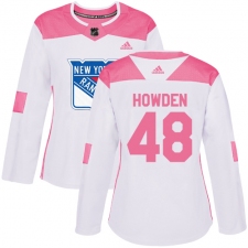 Women's Adidas New York Rangers #48 Brett Howden Authentic White Pink Fashion NHL Jersey