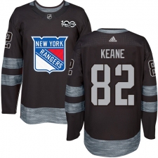 Men's Adidas New York Rangers #82 Joey Keane Authentic Black 1917-2017 100th Anniversary NHL Jersey
