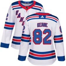 Women's Adidas New York Rangers #82 Joey Keane Authentic White Away NHL Jersey