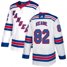 Youth Adidas New York Rangers #82 Joey Keane Authentic White Away NHL Jersey