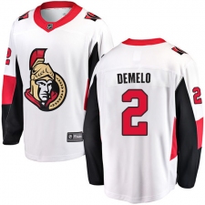 Men's Ottawa Senators #2 Dylan DeMelo Fanatics Branded White Away Breakaway NHL Jersey