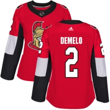 Women's Adidas Ottawa Senators #2 Dylan DeMelo Premier Red Home NHL Jersey