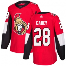 Men's Adidas Ottawa Senators #28 Paul Carey Premier Red Home NHL Jersey
