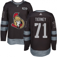 Men's Adidas Ottawa Senators #71 Chris Tierney Authentic Black 1917-2017 100th Anniversary NHL Jersey