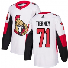 Men's Adidas Ottawa Senators #71 Chris Tierney Authentic White Away NHL Jersey