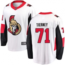 Men's Ottawa Senators #71 Chris Tierney Fanatics Branded White Away Breakaway NHL Jersey