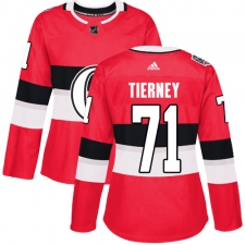 Women's Adidas Ottawa Senators #71 Chris Tierney Authentic Red 2017 100 Classic NHL Jersey