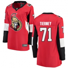Women's Ottawa Senators #71 Chris Tierney Fanatics Branded Red Home Breakaway NHL Jersey