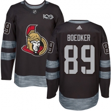 Men's Adidas Ottawa Senators #89 Mikkel Boedker Authentic Black 1917-2017 100th Anniversary NHL Jersey