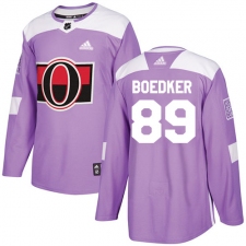 Men's Adidas Ottawa Senators #89 Mikkel Boedker Authentic Purple Fights Cancer Practice NHL Jersey