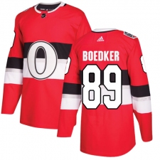 Men's Adidas Ottawa Senators #89 Mikkel Boedker Authentic Red 2017 100 Classic NHL Jersey