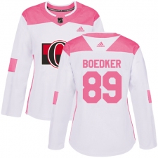 Women's Adidas Ottawa Senators #89 Mikkel Boedker Authentic White Pink Fashion NHL Jersey