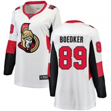 Women's Ottawa Senators #89 Mikkel Boedker Fanatics Branded White Away Breakaway NHL Jersey