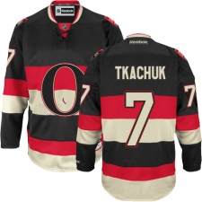 Men's Reebok Ottawa Senators #7 Brady Tkachuk Authentic Black Third NHL Jersey