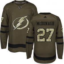 Men's Adidas Tampa Bay Lightning #27 Ryan McDonagh Authentic Green Salute to Service NHL Jersey