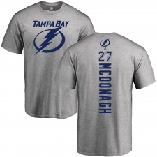 NHL Adidas Tampa Bay Lightning #27 Ryan McDonagh Ash Backer T-Shirt
