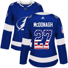 Women's Adidas Tampa Bay Lightning #27 Ryan McDonagh Authentic Blue USA Flag Fashion NHL Jersey