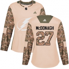 Women's Adidas Tampa Bay Lightning #27 Ryan McDonagh Authentic Camo Veterans Day Practice NHL Jersey