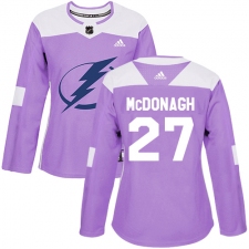 Women's Adidas Tampa Bay Lightning #27 Ryan McDonagh Authentic Purple Fights Cancer Practice NHL Jersey