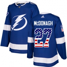 Youth Adidas Tampa Bay Lightning #27 Ryan McDonagh Authentic Blue USA Flag Fashion NHL Jersey