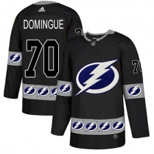 Men's Adidas Tampa Bay Lightning #70 Louis Domingue Authentic Black Team Logo Fashion NHL Jersey