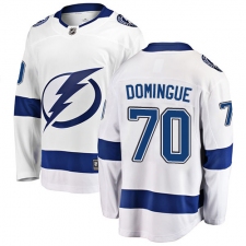 Men's Tampa Bay Lightning #70 Louis Domingue Fanatics Branded White Away Breakaway NHL Jersey