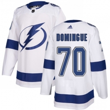 Youth Adidas Tampa Bay Lightning #70 Louis Domingue Authentic White Away NHL Jersey