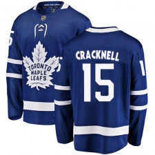 Men's Toronto Maple Leafs #15 Adam Cracknell Authentic Royal Blue Home Fanatics Branded Breakaway NHL Jersey