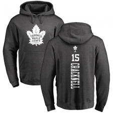 NHL Adidas Toronto Maple Leafs #15 Adam Cracknell Charcoal One Color Backer Pullover Hoodie