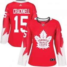 Women's Adidas Toronto Maple Leafs #15 Adam Cracknell Authentic Red Alternate NHL Jersey