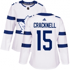 Women's Adidas Toronto Maple Leafs #15 Adam Cracknell Authentic White 2018 Stadium Series NHL Jersey