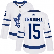 Women's Adidas Toronto Maple Leafs #15 Adam Cracknell Authentic White Away NHL Jersey
