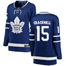 Women's Toronto Maple Leafs #15 Adam Cracknell Authentic Royal Blue Home Fanatics Branded Breakaway NHL Jersey