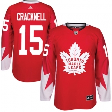Youth Adidas Toronto Maple Leafs #15 Adam Cracknell Authentic Red Alternate NHL Jersey