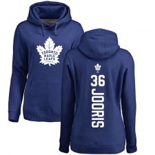 NHL Women's Adidas Toronto Maple Leafs #36 Josh Jooris Royal Blue Backer Pullover Hoodie