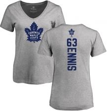 NHL Women's Adidas Toronto Maple Leafs #63 Tyler Ennis Ash Backer T-Shirt