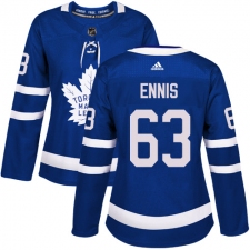 Women's Adidas Toronto Maple Leafs #63 Tyler Ennis Authentic Royal Blue Home NHL Jersey